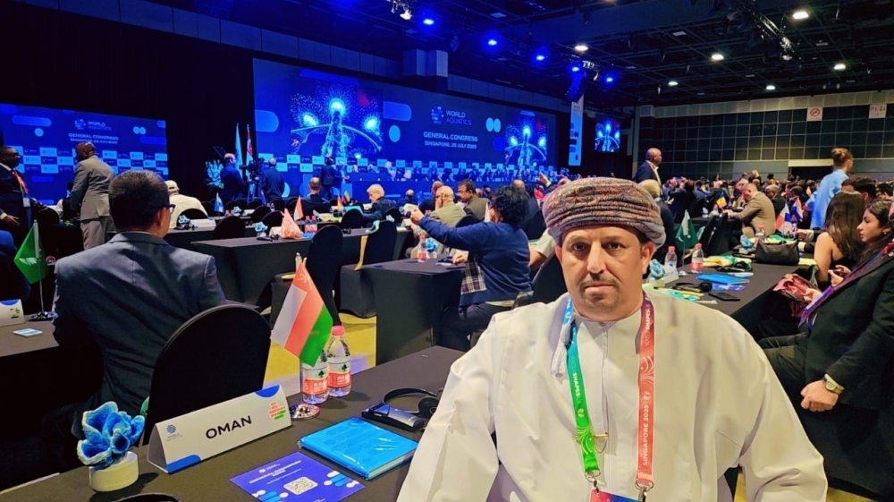 مشاركة الدكتور عوض العجيلي في كونجرس الرياضات المائية