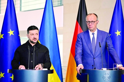 زيلينسكي في برلين:لا نحتاج إلى نسخة مخففة من عضوية "الاتحاد الأوروبي وحلف الناتو"