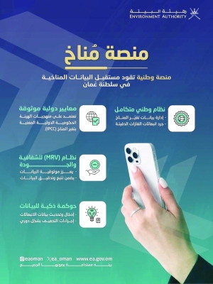 سلطنة عُمان – «المناخ» الرقمي.. نقلة نوعية في إدارة البيانات المناخية ورصد الانبعاثات