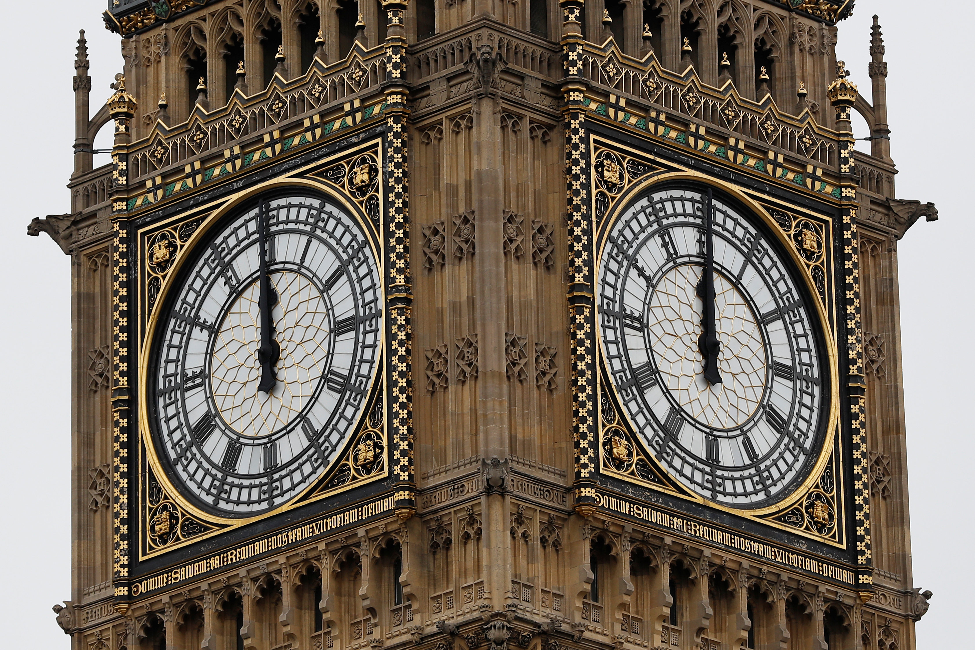 The 'Big Ben' bell chimes for the last time in four years ahead of restoration work on the Elizabeth Tower, which houses the Great Clock and the 'Big Ben' bell, at the Houses of Parliament in London