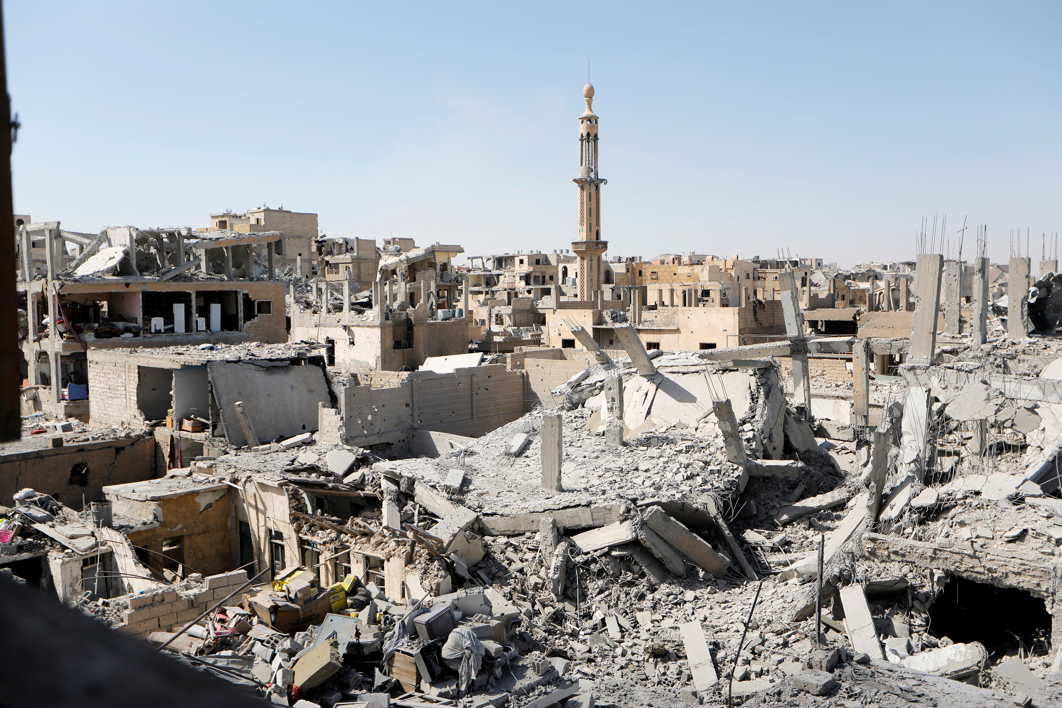 Damaged building are pictured during the fighting with Islamic State's fighters in the old city of  Raqqa