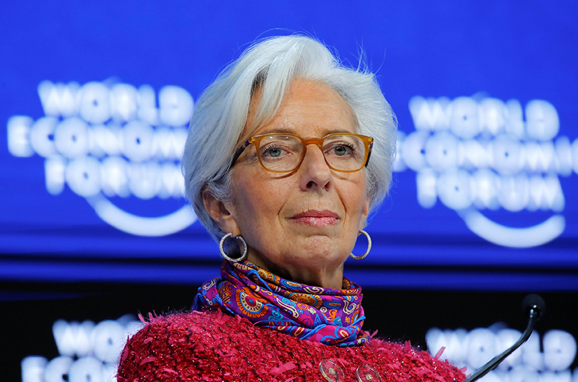 Christine Lagarde, Managing Director of the International Monetary Fund, attends the World Economic Forum (WEF) annual meeting in Davos