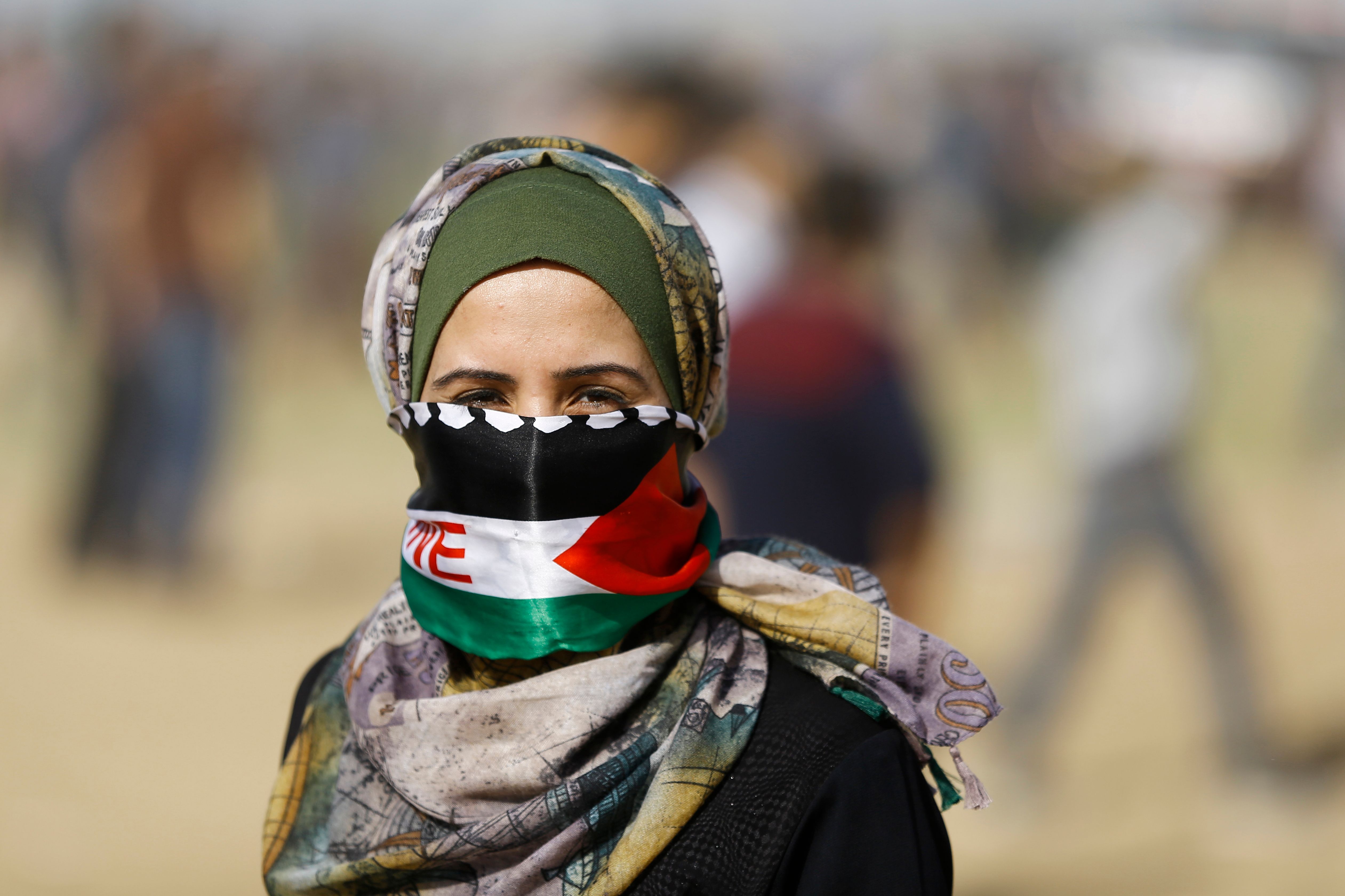 PALESTINIAN-ISRAEL-CONFLICT-GAZA-FEATURE-FACE MASKS