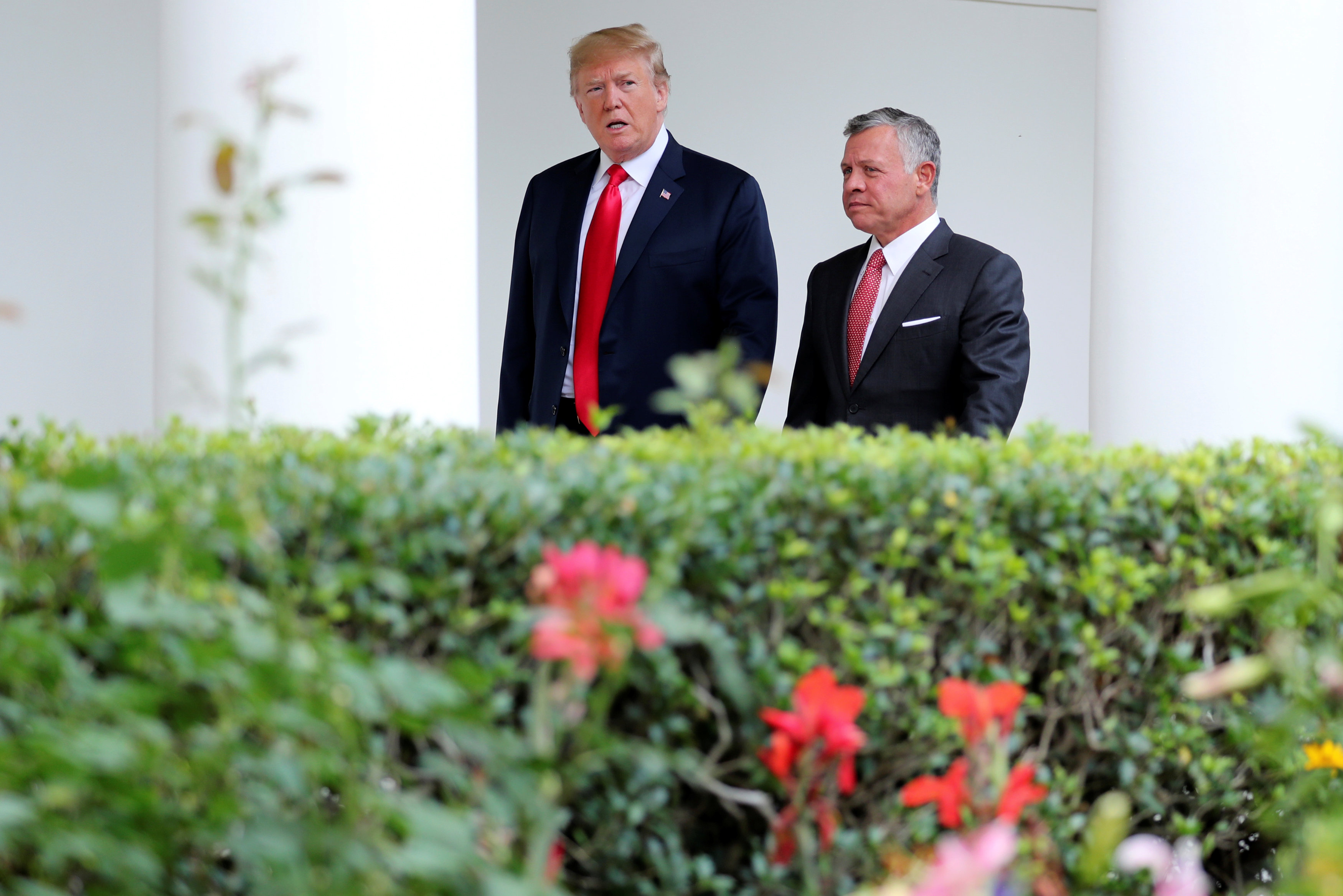 U.S. President Trump welcomes Jordan?s King Abdullah at the White House in Washington