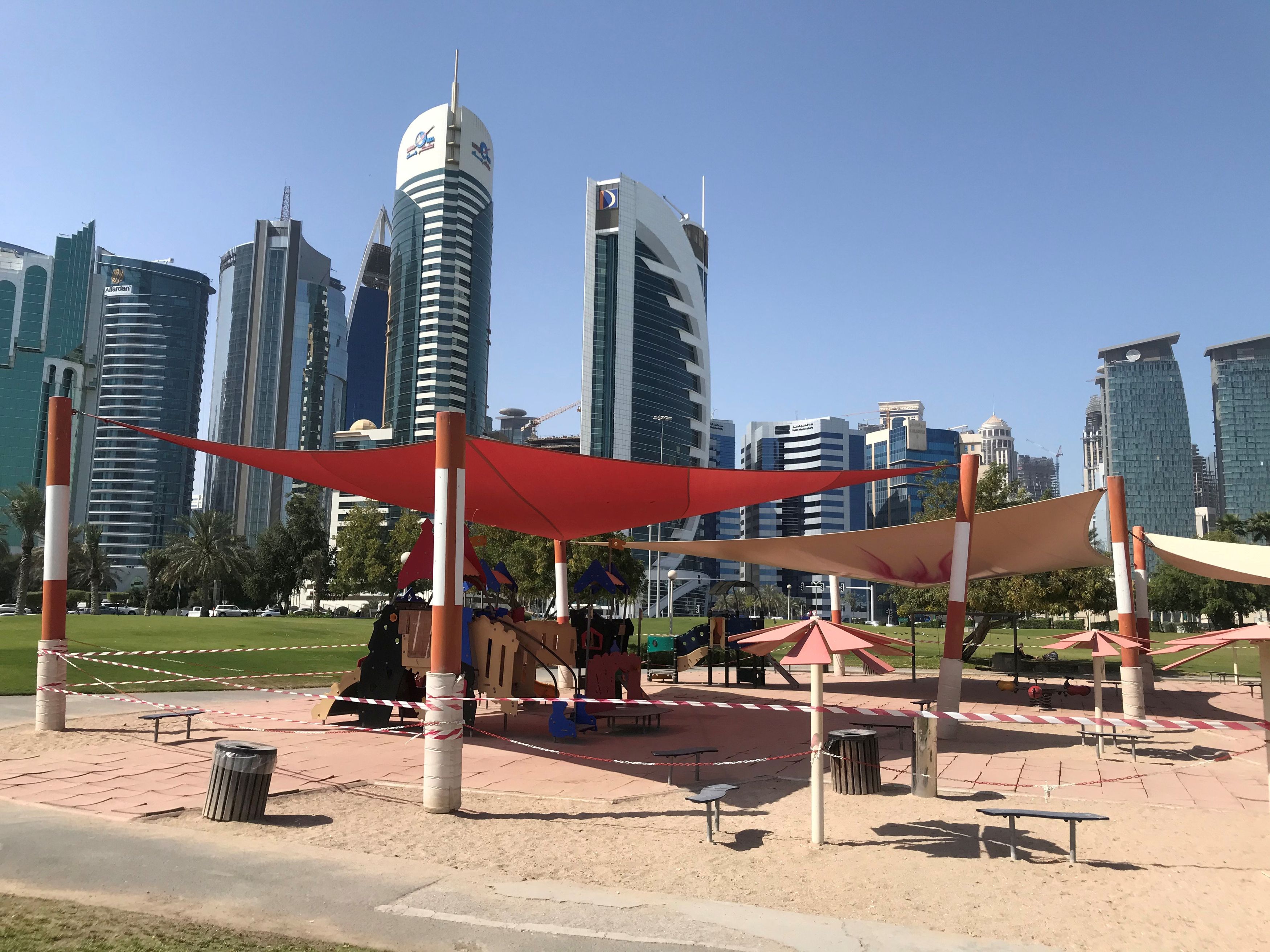 FILE PHOTO: General view of a empty kids playground, following the outbreak of coronavirus disease (COVID-19), in Doha