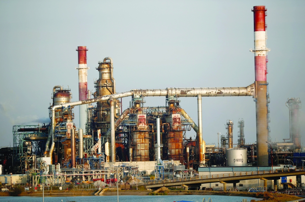French oil giant Total Refinery is seen in Donges